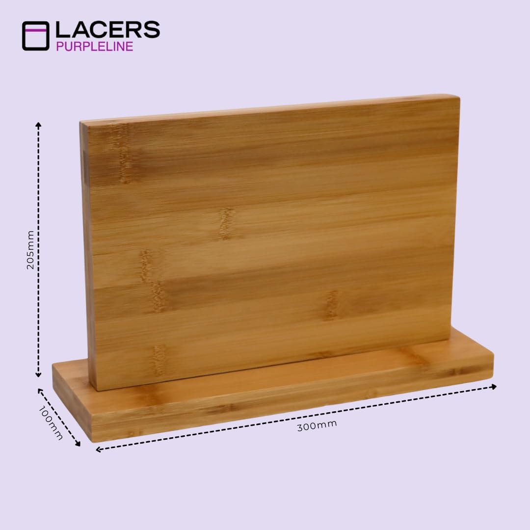 Lacers PurpleLine - Magnetischer Messerblock aus Bambus, 300x100x205mm, Antirutsch-Füsse, platzspare