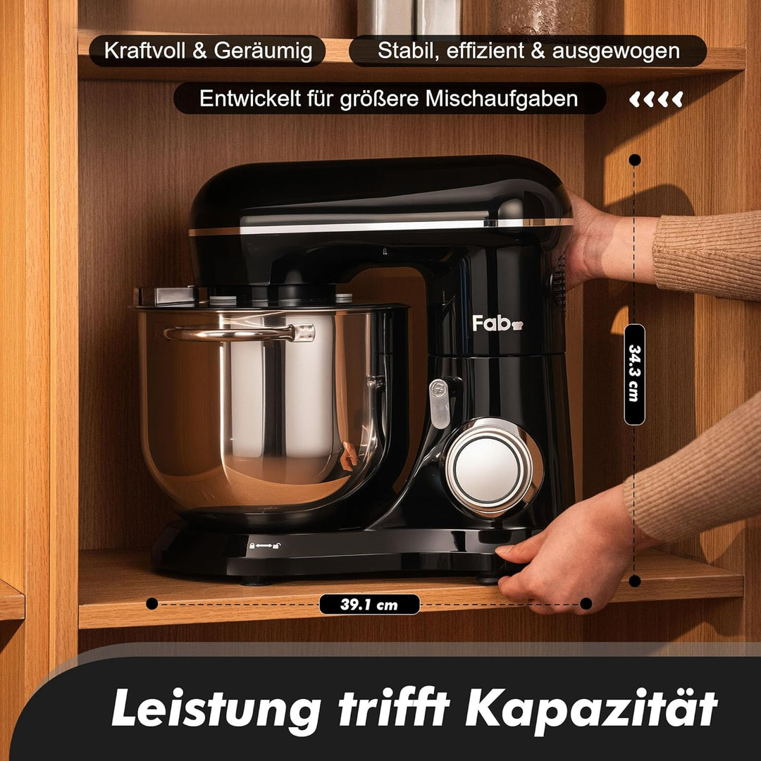 Fab-Serie 8L Küchenmaschine von Kitchen in the box, leistungsstarke Rührmaschine bis zu 2000W, ideal