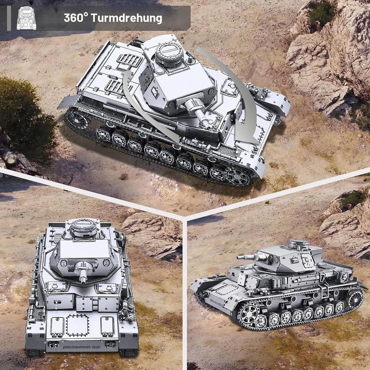 Piececool 3D Puzzle Metall Panzerkampfwagen 1:48 Panzer IV Panzer D, 3D Metall Puzzle Militärmodell