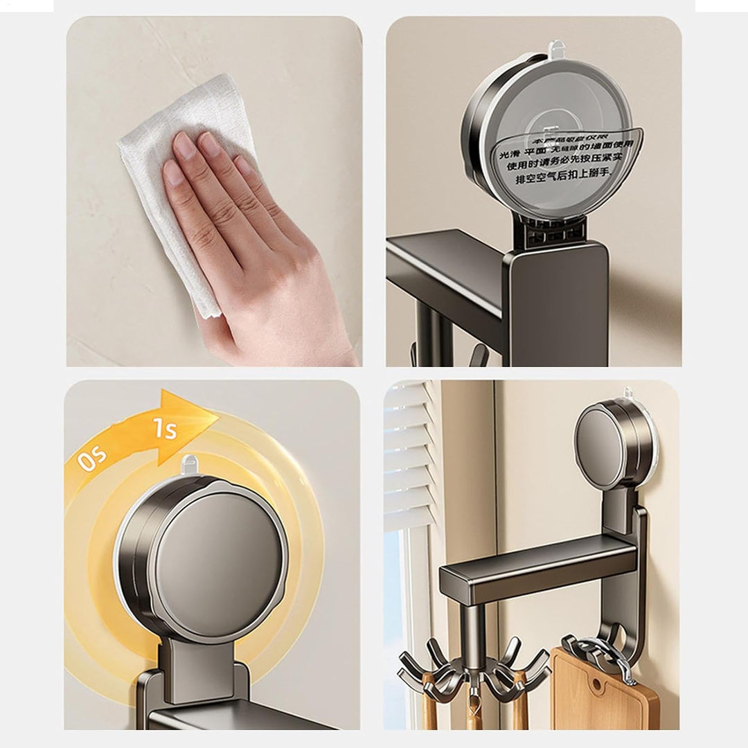 Drehbare Haken – robuster drehbarer Saugnapf-Wandhaken, platzsparender Utensilien-Organizer für Küch