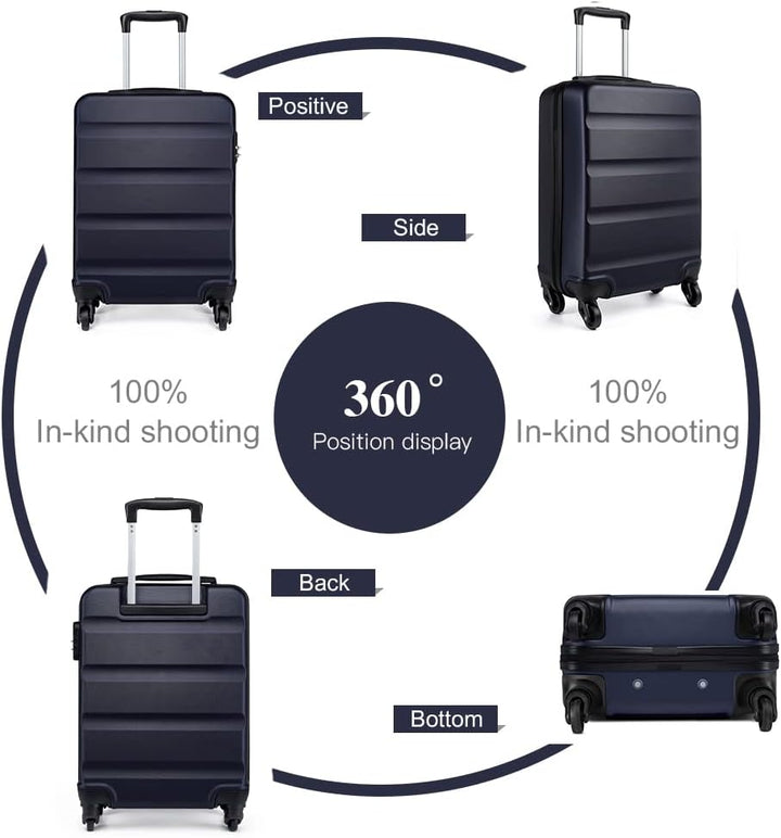KONO Handgepäck Koffer Klein Reisekoffer mit Rollen und TSA Schloss, Koffer Trolley Handgepäck Flugz