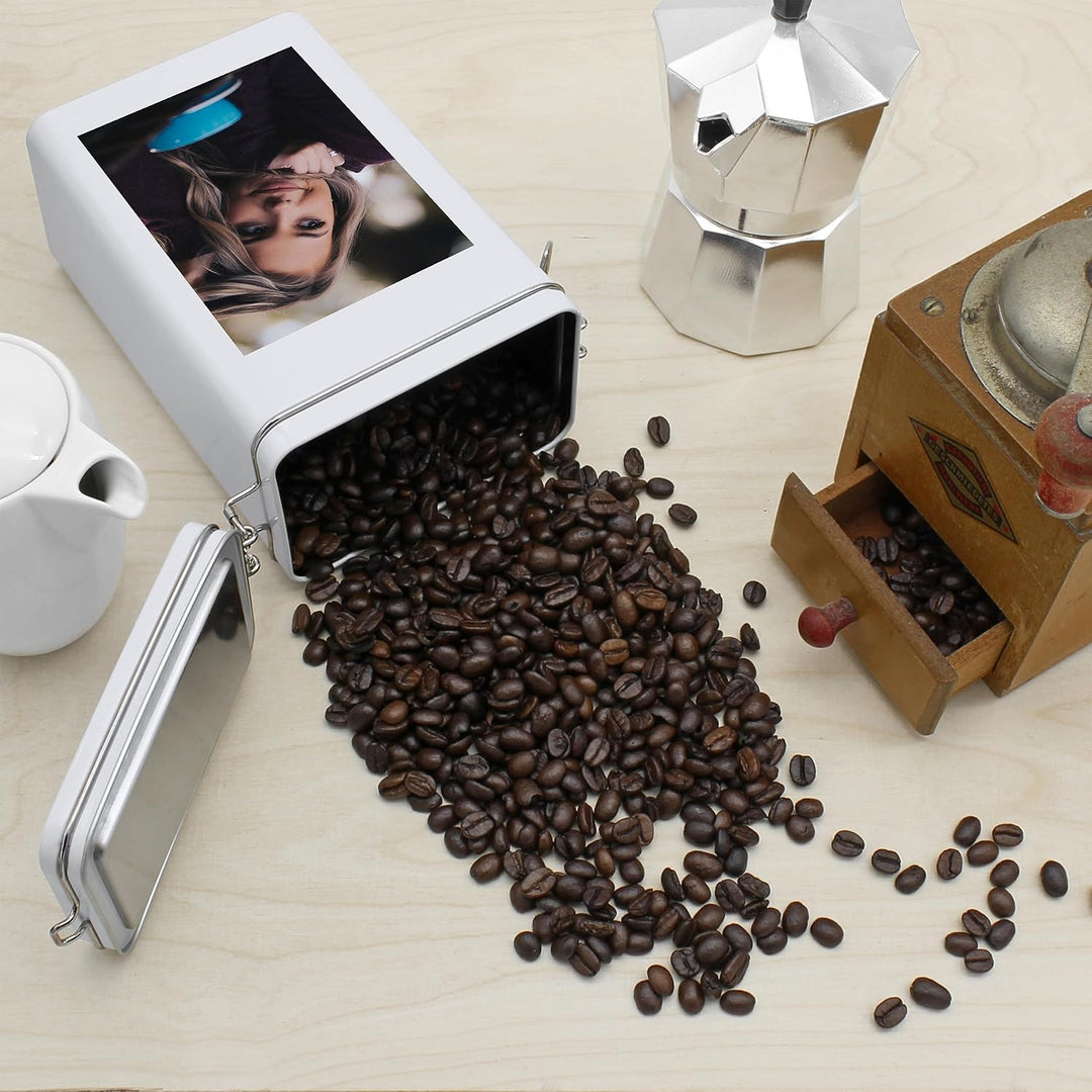Personalisierte Kaffeedose mit Foto bedrucken lassen - Vorratsdose für Kaffee mit eigenem Motiv gest