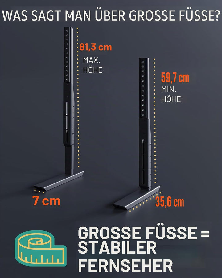 Echogear Universal Grosser TV-Ständer - Höhenverstellbarer Sockel für Fernseher bis zu 77 "- Wackelf