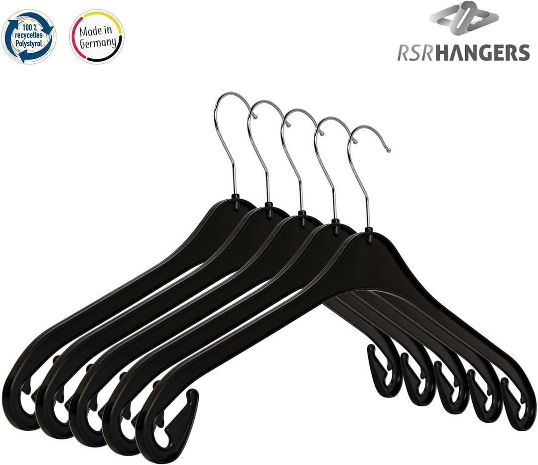 RSR-Hangers® Kleiderbügel NA 43 cm aus Kunststoff - 30 Stück – Hemdenbügel - 360° drehbarer Haken –
