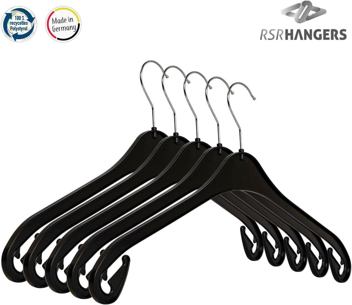 RSR-Hangers® Kleiderbügel NA 47 cm - 30 Stück aus Kunststoff Hemdenbügel 360° drehbarer Haken Blusen