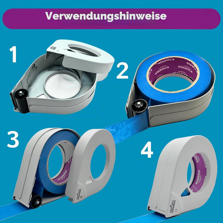 elastica Masking Tape Abroller - Abroller für Malerkrepp 50mm - Paketbandabroller für Malerarbeiten