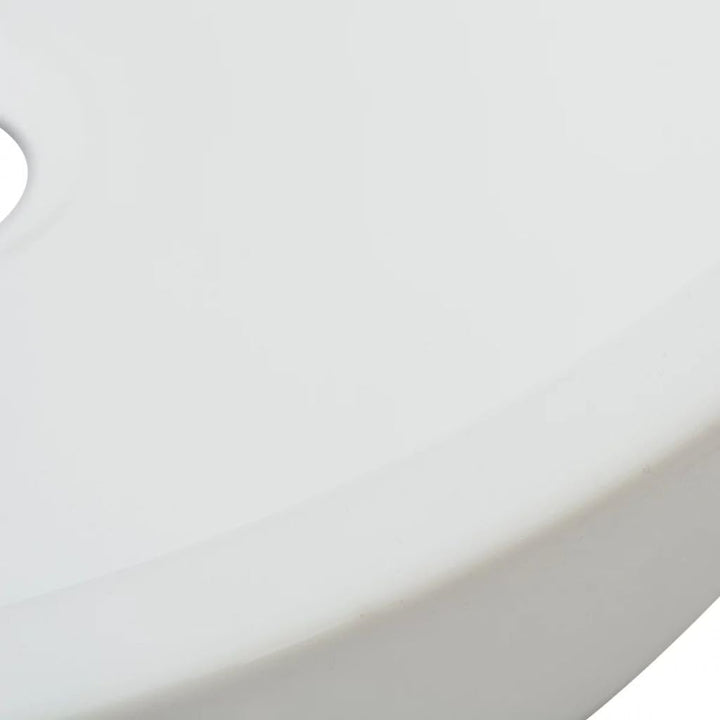 yorten Waschbecken Keramik mit Glasierter Oberfläche Waschtisch Waschplatz Waschschale Rund 42 x 12