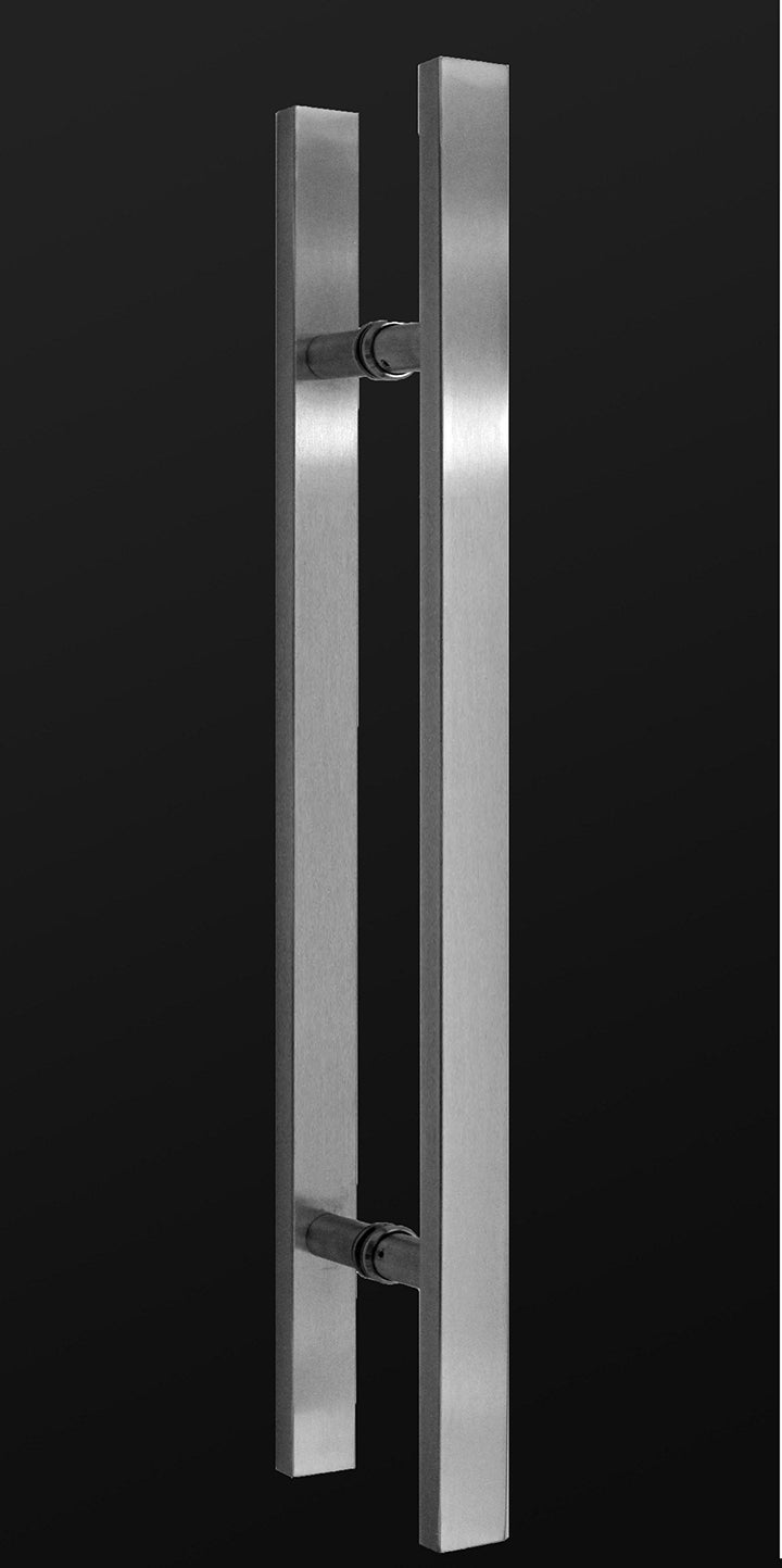 GR420: Edelstahl Griffstange Stossgriff Schiebetürgriff Glastür (420mm eckig), 420mm eckig