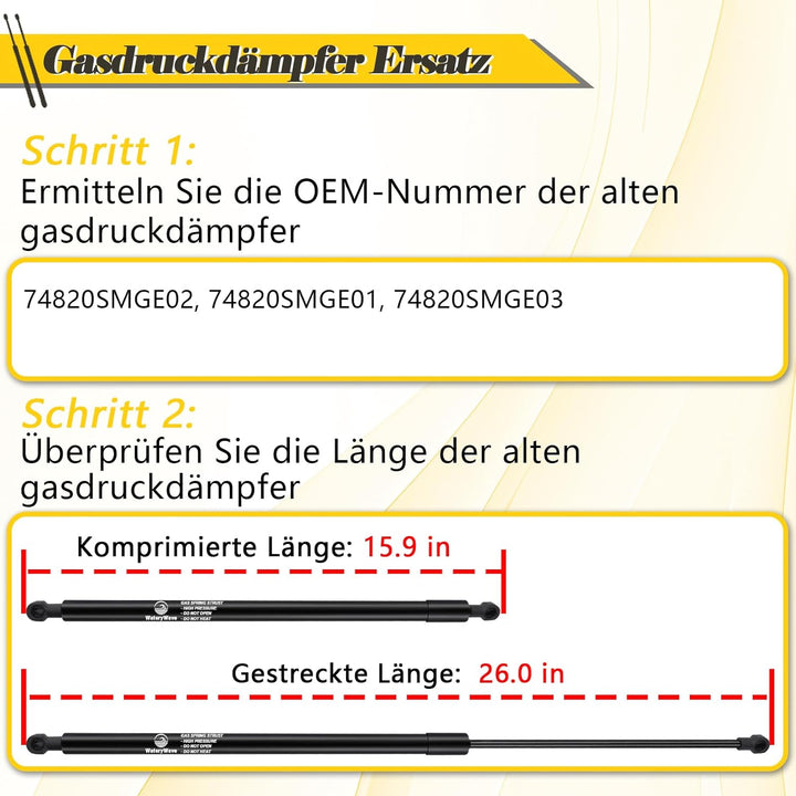 2X Heckklappendämpfer für Honda Civic VIII Hatchback FN, FK Schrägheck 2005-2017 Kofferraum-gasfeder