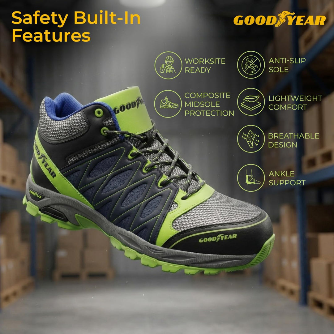 Goodyear Herren S1p Sra Sicherheitsstiefel, Yellow Blue, 45 EU Gelb Blau 45 EU, Gelb Blau 45 EU