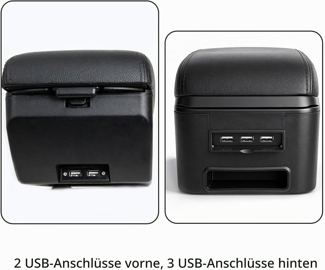 YJYWZH Compatible with SEAT Ibiza 6F Armlehnen 2017-2024 Mk5 Auto Mittelkonsole Aufbewahrungsbox Arm