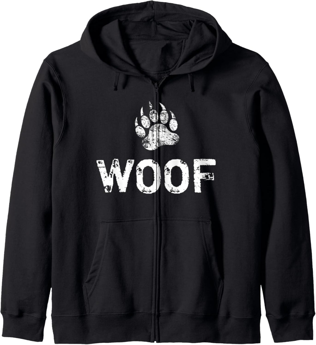 Distressed Bear Woof Bear Paw Bartmänner Kapuzenjacke