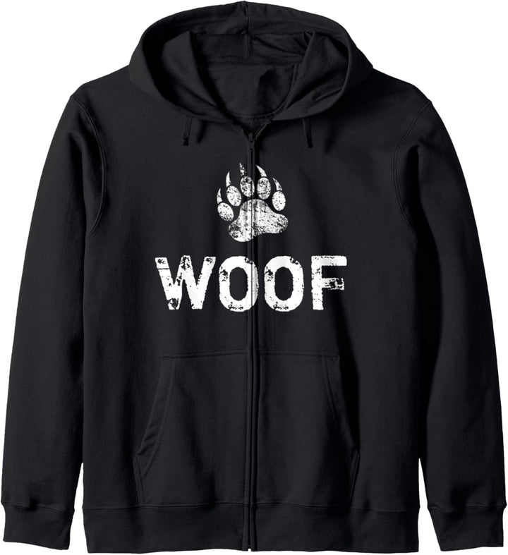 Distressed Bear Woof Bear Paw Bartmänner Kapuzenjacke