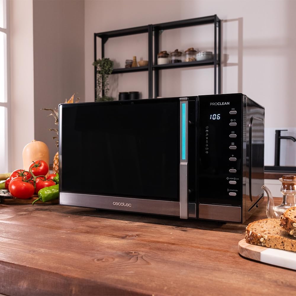 Cecotec Proclean 5130 Digitale Mikrowelle mit Grill, 23 l, 800 W und 1000 W Grill, Gleichmässiges Ko