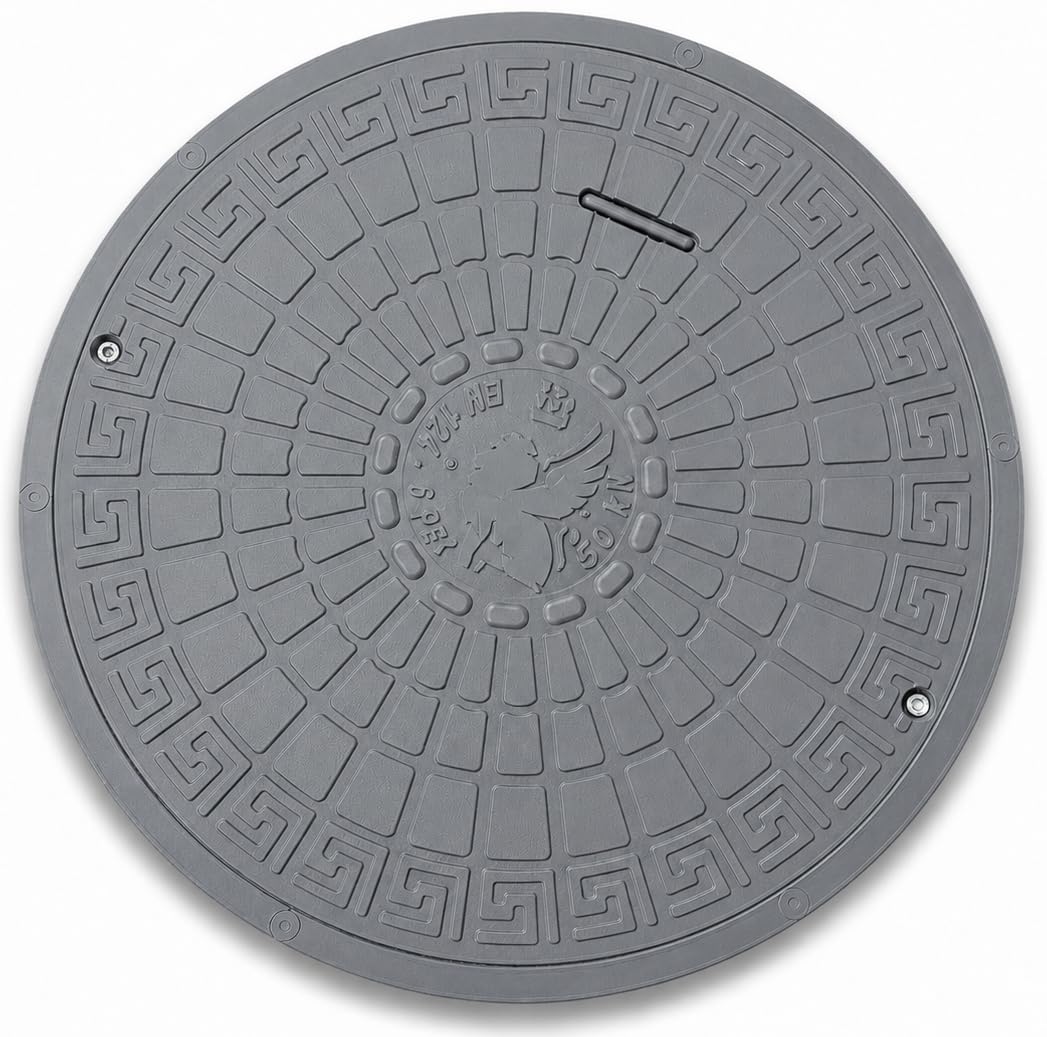 BABYLONPLAST Schachtabdeckung, Schachtdeckel DN615/730, 50 kN - Hochbelastbarer Kunststoff Kanaldeck
