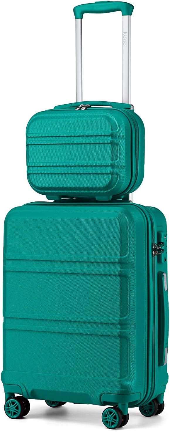 KONO 2er Kofferset ABS Hartschalen Hardcase Trolley TSA-Schloss 55cm Reisekoffer Boardcase + Handgep