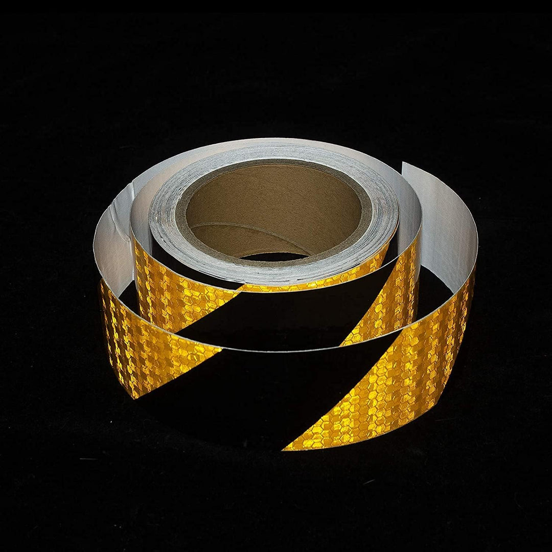 XFXIA Reflektierendes Klebeband, Gelb & Schwarz, 10 cm x 20 m, wasserdicht, reflektierendes Klebeban
