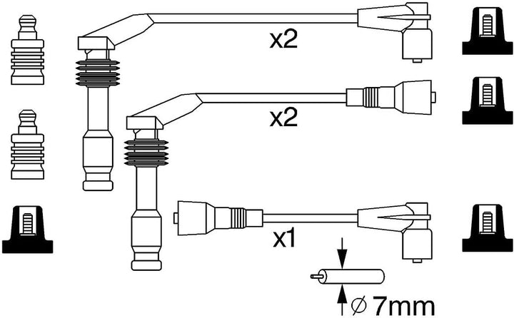 Bosch 0986357242 - Zündleitung - 5er Set