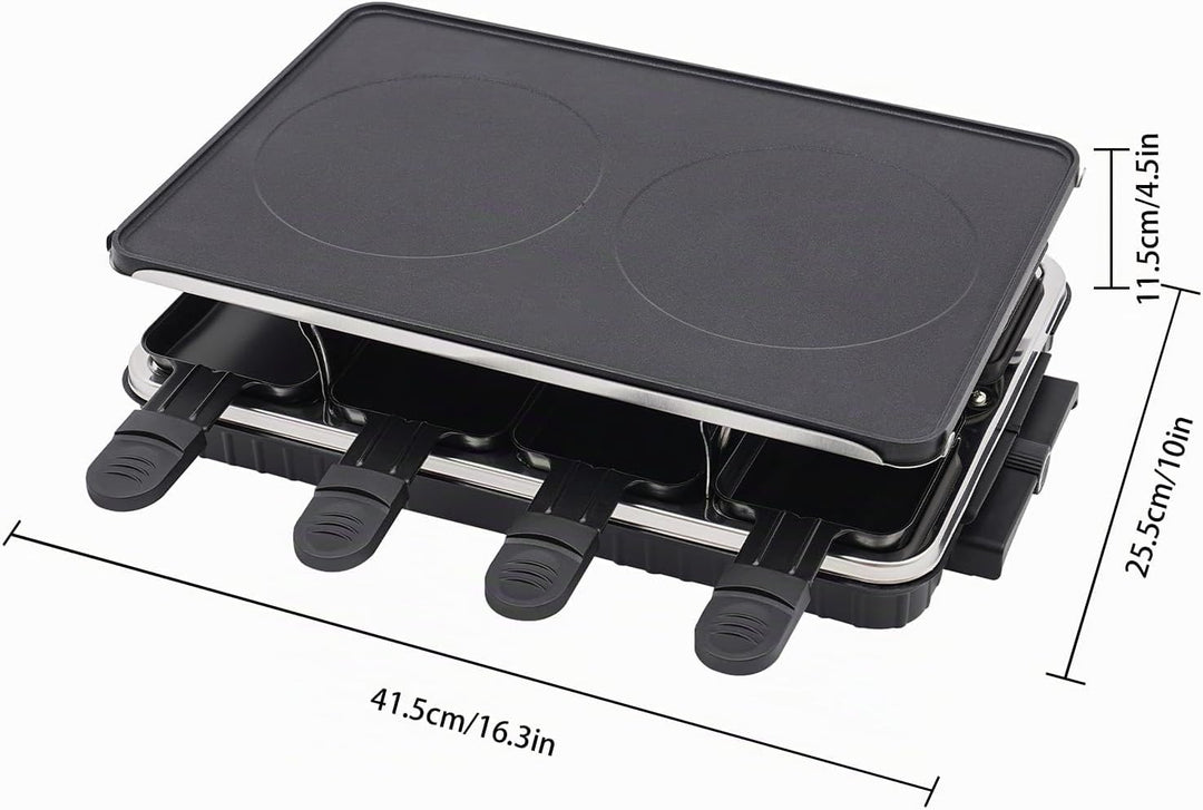 Raclette Grill Tischgrill Indoor Grill Koreanischer BBQ Grill 2 in 1 Elektrische Grillplatte Antihaf