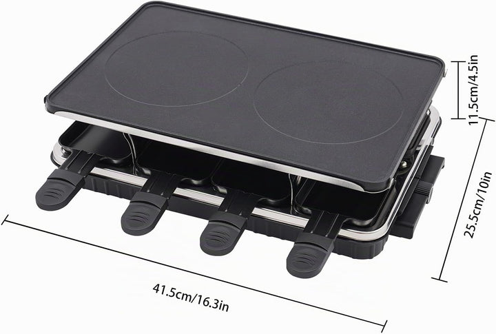 Raclette Grill Tischgrill Indoor Grill Koreanischer BBQ Grill 2 in 1 Elektrische Grillplatte Antihaf