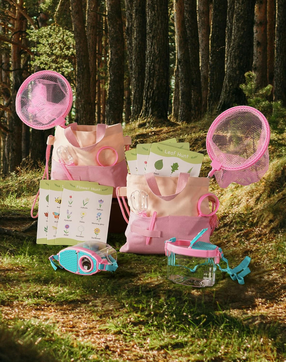 ROBOTIME Insektenfänger & Kinder-Entdecker-Set, 2 Kinder Schmetterlingsfänger-Explorerset, Komplette