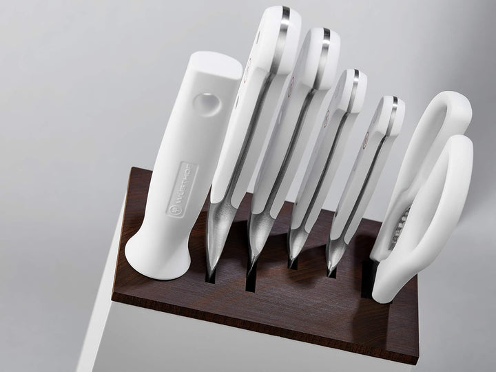 WÜSTHOF Classic White Messerblock mit 6 Artikeln 6-teilig, inkl. Brotmesser, 6-teilig, inkl. Brotmes
