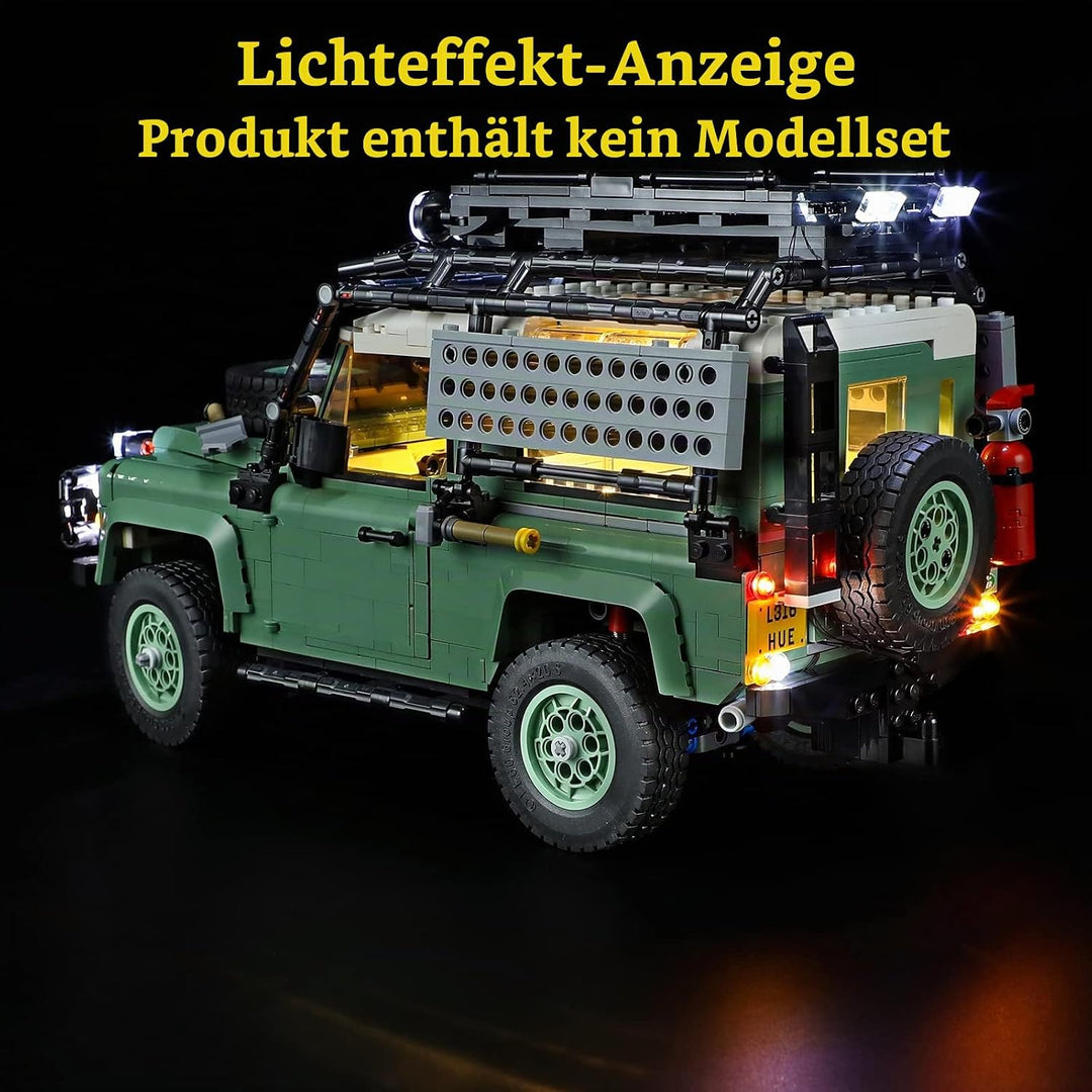 GEAMENT LED Licht-Set Kompatibel mit Lego Klassischer Land Rover Defender 90 (Land Rover Classic Def