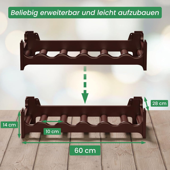 ARTECSIS Weinregal stapelbar Kunststoff für 36 Flaschen, stabiles leichtes Flaschenregal für Keller,