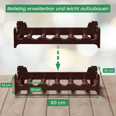 ARTECSIS Weinregal stapelbar Kunststoff für 36 Flaschen, stabiles leichtes Flaschenregal für Keller,