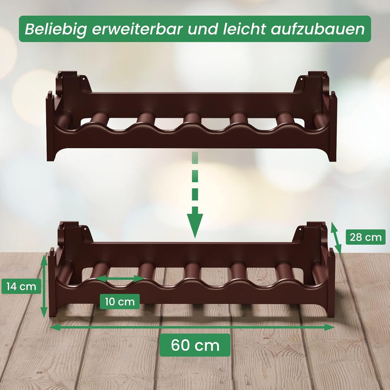 ARTECSIS Weinregal stapelbar Kunststoff für 36 Flaschen, stabiles leichtes Flaschenregal für Keller,