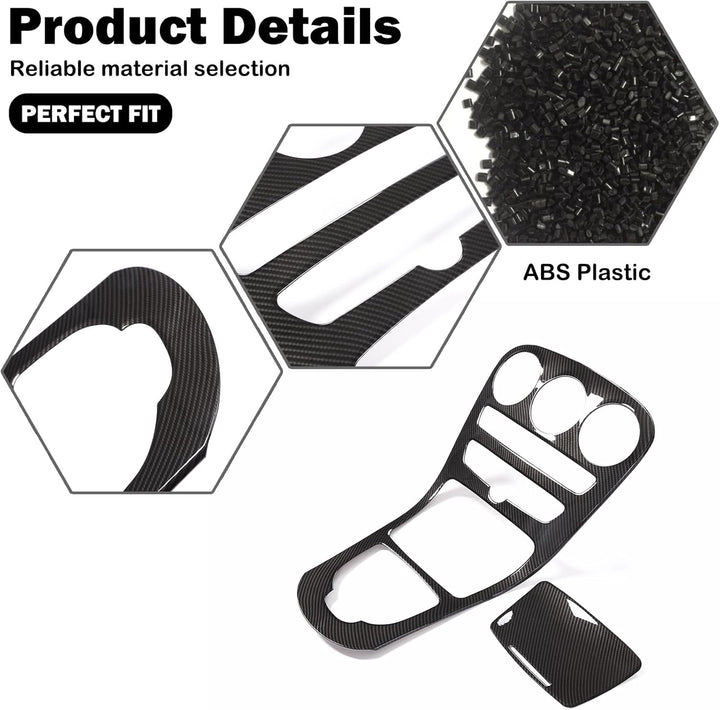 METYOUCAR ABS-Konsole Gear Panel Frame Cover Trim für C-Klasse W205 2015-2018, GLC X253 2016-2019 (K