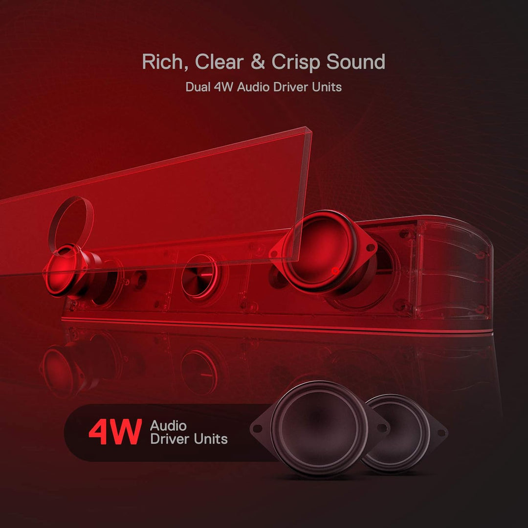 Redragon GS560 Adiemus RGB Desktop-Soundbar, 2.0-Kanal-Computerlautsprecher mit dynamischer Lichtlei