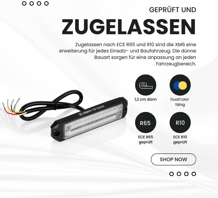 Raptors LED Technik - Frontblitzer/Heckblitzer Raptor XM6. Einsatz Warnleuchte mit ECE R65 Zulassung