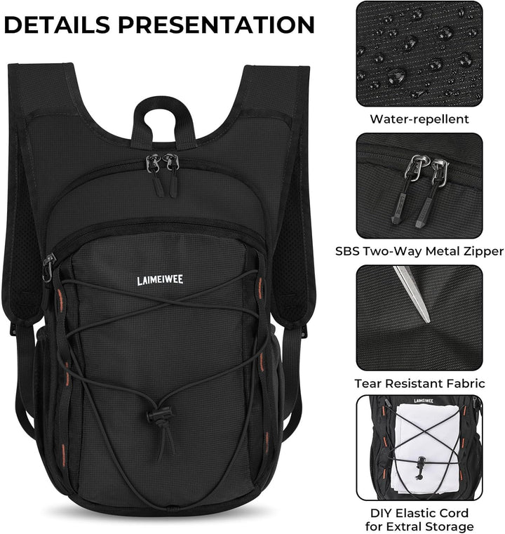Faltbarer Wanderrucksack, Kleiner Tagesrucksack Ultraleicht für Herren & Damen, Foldable Backpack, I