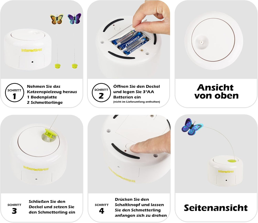 Pet Prime Automatisches Katzenspielzeug, Elektronisches Katzenspielzeug, Katze Schmetterling Spielze