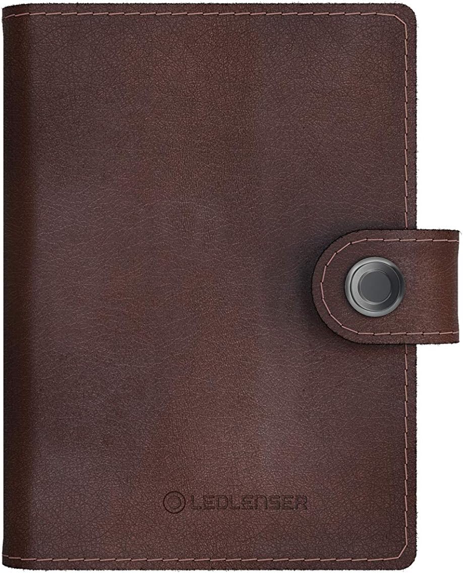 Ledlenser Lite Wallet Portemonnaie, Classic Chestnut, integrierter RFID-Schutz, aufladbares LED-Lich