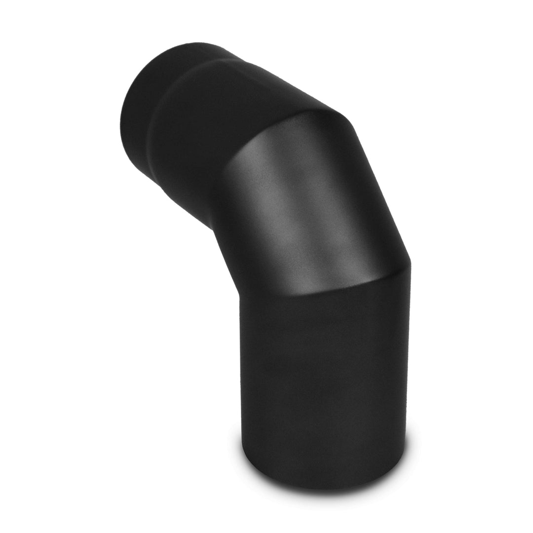 LANZZAS Ofenrohr Bogen 90° Grad ohne Tür, im Durchmesser, DN Ø 150 mm, Farbe: schwarz-metallic - wei