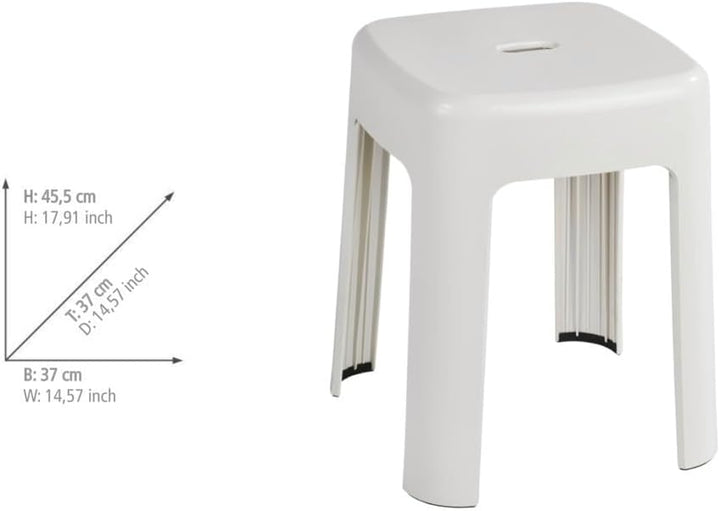 WENKO Hocker Mod. Alaska, Badhocker aus stabilem Kunststoff, belastbar bis 250 kg, Duschhocker, hoch