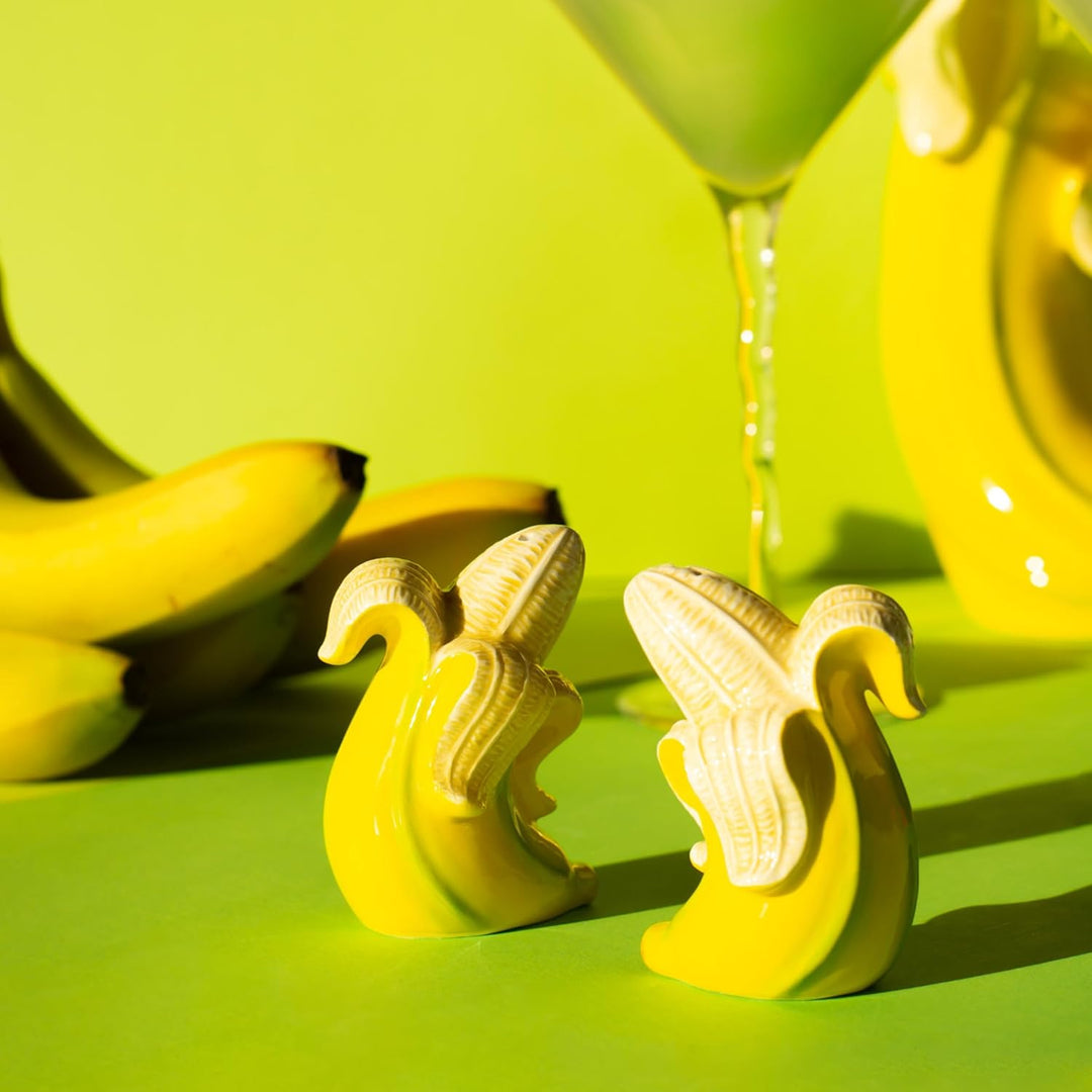 DONKEY Banana Romance Salt & Pepper, Salz- und Pfefferstreuer Set in Bananen-Form, 2 Stück