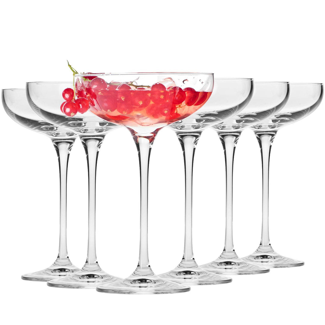 KROSNO Sektschalen Sektgläser Champagner-Gläser | Set von 6 | 240 ML | Harmony Kollektion | Perfekt