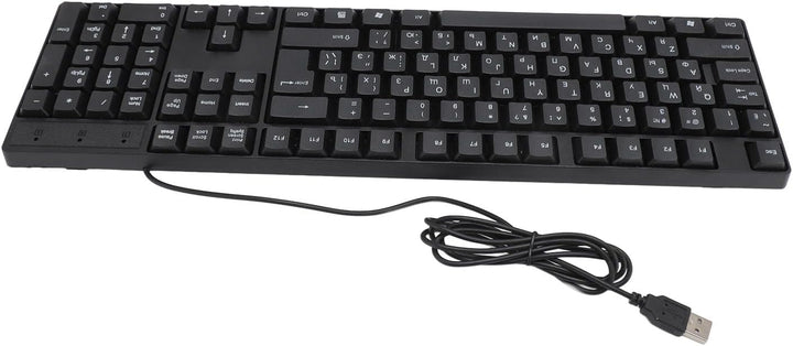 K1800 Minderheitensprachentastatur, 104 Tasten USB kabelgebundene Gaming Tastatur, Englisch/Russisch