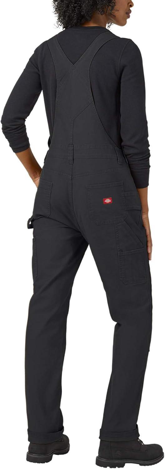 Dickies Damen Duck Double Front Bib Overalls XS Schwarz Abgespült, XS Schwarz Abgespült