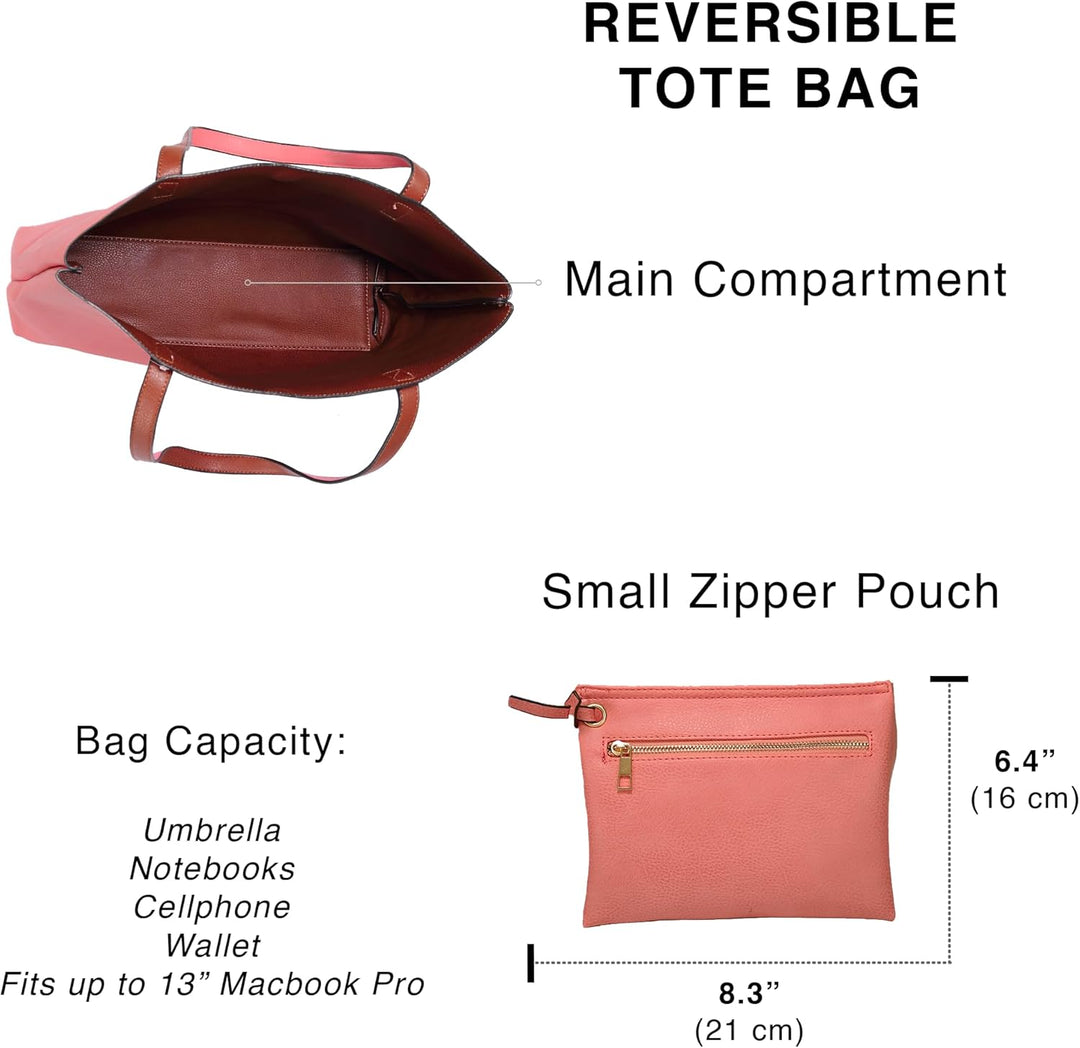 Scarleton stilvolle reversible tote handtasche für Damen, vegan leder schultertasche, hobo tasche, s