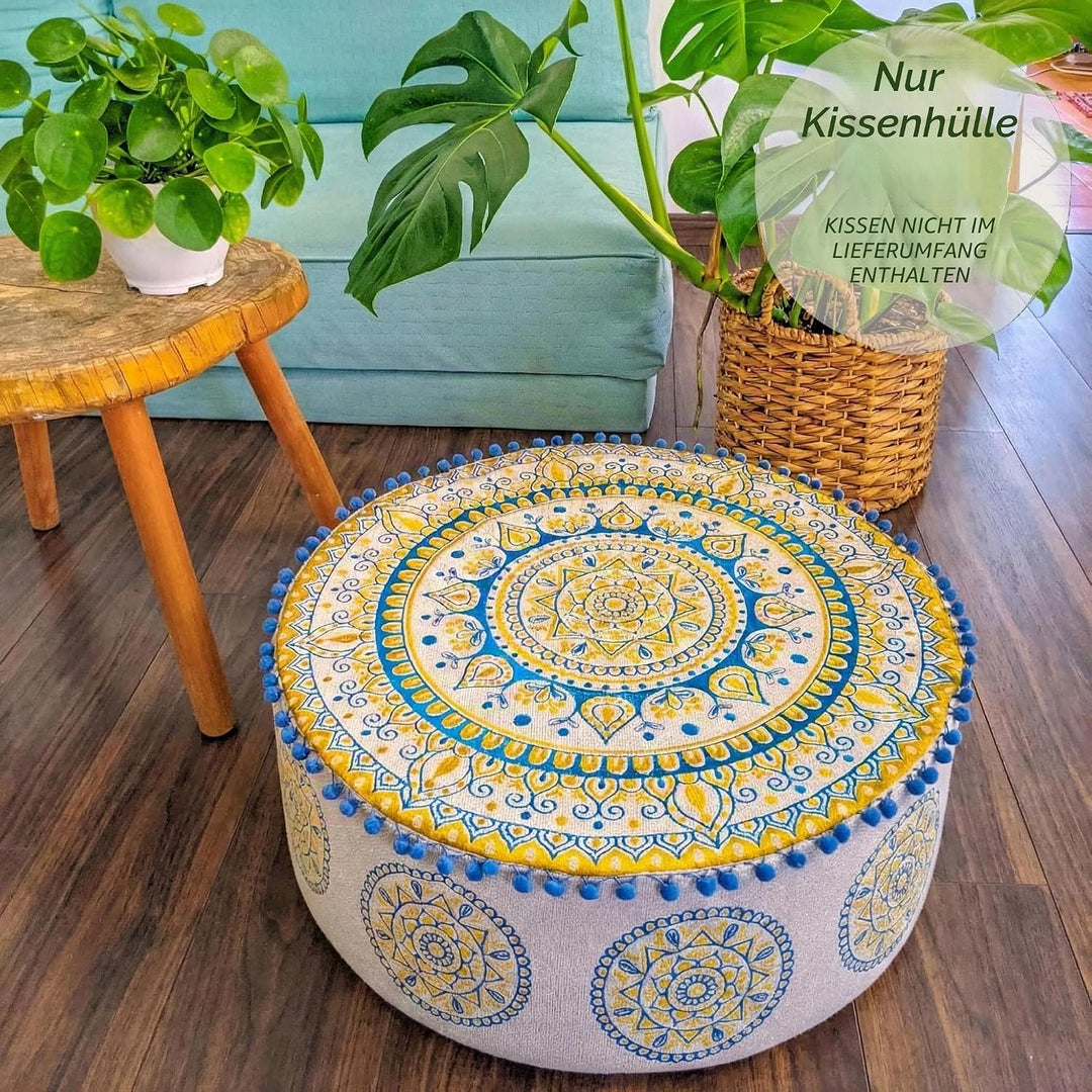 Mandala Life ART Böhmischer Hocker Osmanische Abdeckung -60x20 cm - Luxus-Hocker mit handwerklichem