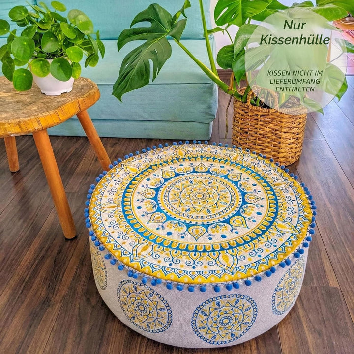 Mandala Life ART Böhmischer Hocker Osmanische Abdeckung -60x20 cm - Luxus-Hocker mit handwerklichem