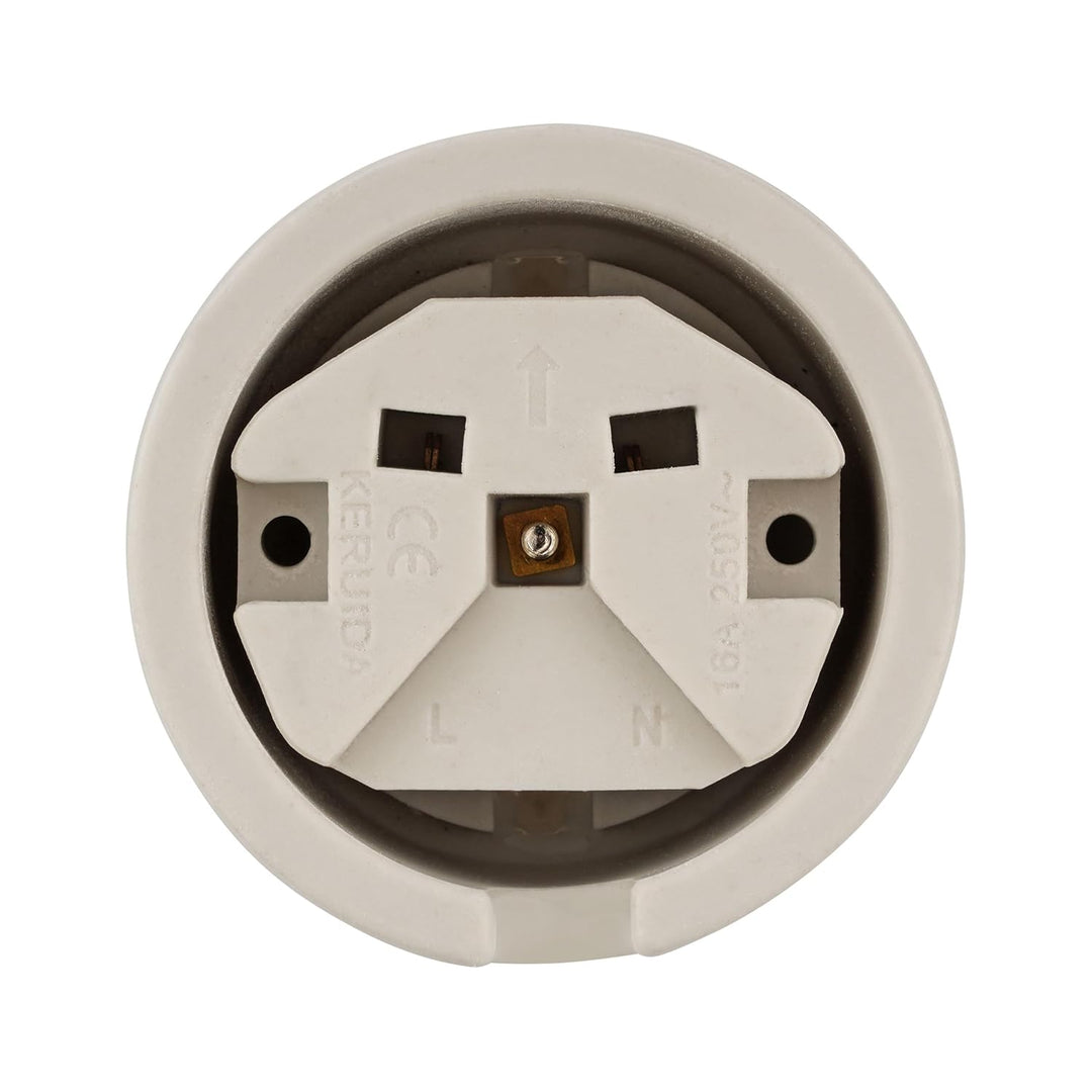Aufputz Porzellan Retro Steckdose, All-in-One, Serie QR1 weiss