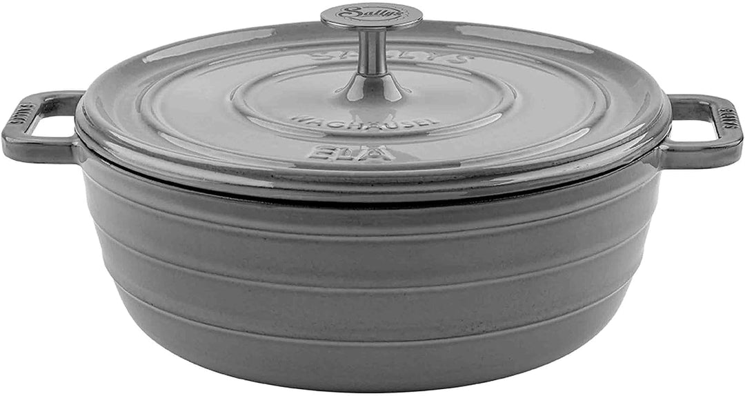 Sallys 'Ela' Deluxe Gusseisentopf - Robustes und Hochwertiges Kochjuwel für Perfektes Garen (Smokey