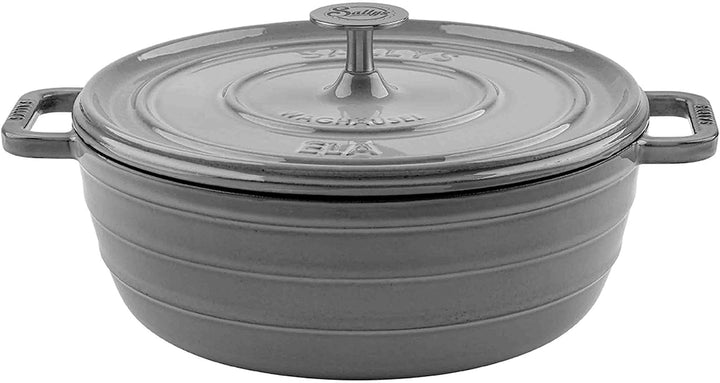 Sallys 'Ela' Deluxe Gusseisentopf - Robustes und Hochwertiges Kochjuwel für Perfektes Garen (Smokey