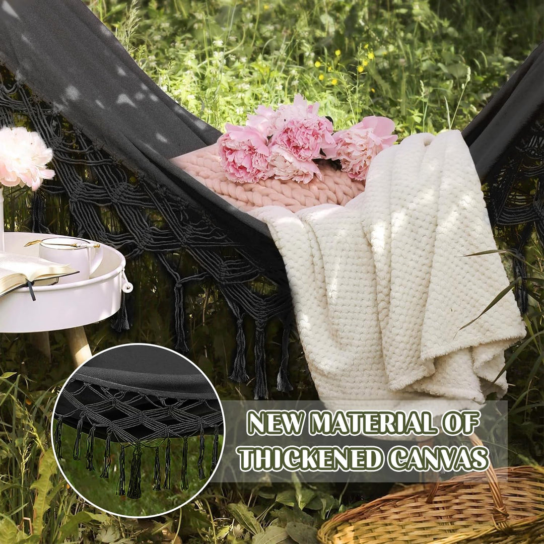 Hängematte Outdoor Boho, XXL Übergrosser Hängematte Hängesessel 2 Personen max 440 lbs, Hängeschauke