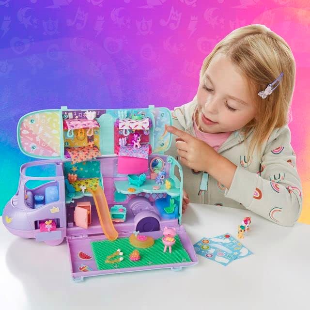 My Little Pony Spielzeuge Mini World Magic Mare Stream, Wohnmobil Spielset zum Selbergestalten für K